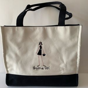 NWOT The Girls ‘Shopping Girl’ canvas tote bag